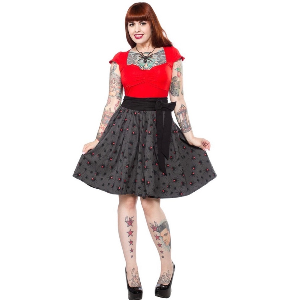 3 for $20! Sourpuss Black Widow Swing Skirt - Picture 5 of 5